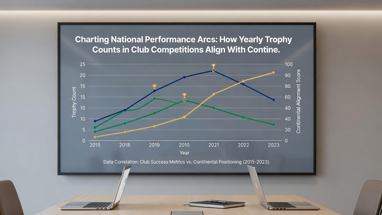Data visualization of club trophy counts versus continental podium placements in athletics and team sports