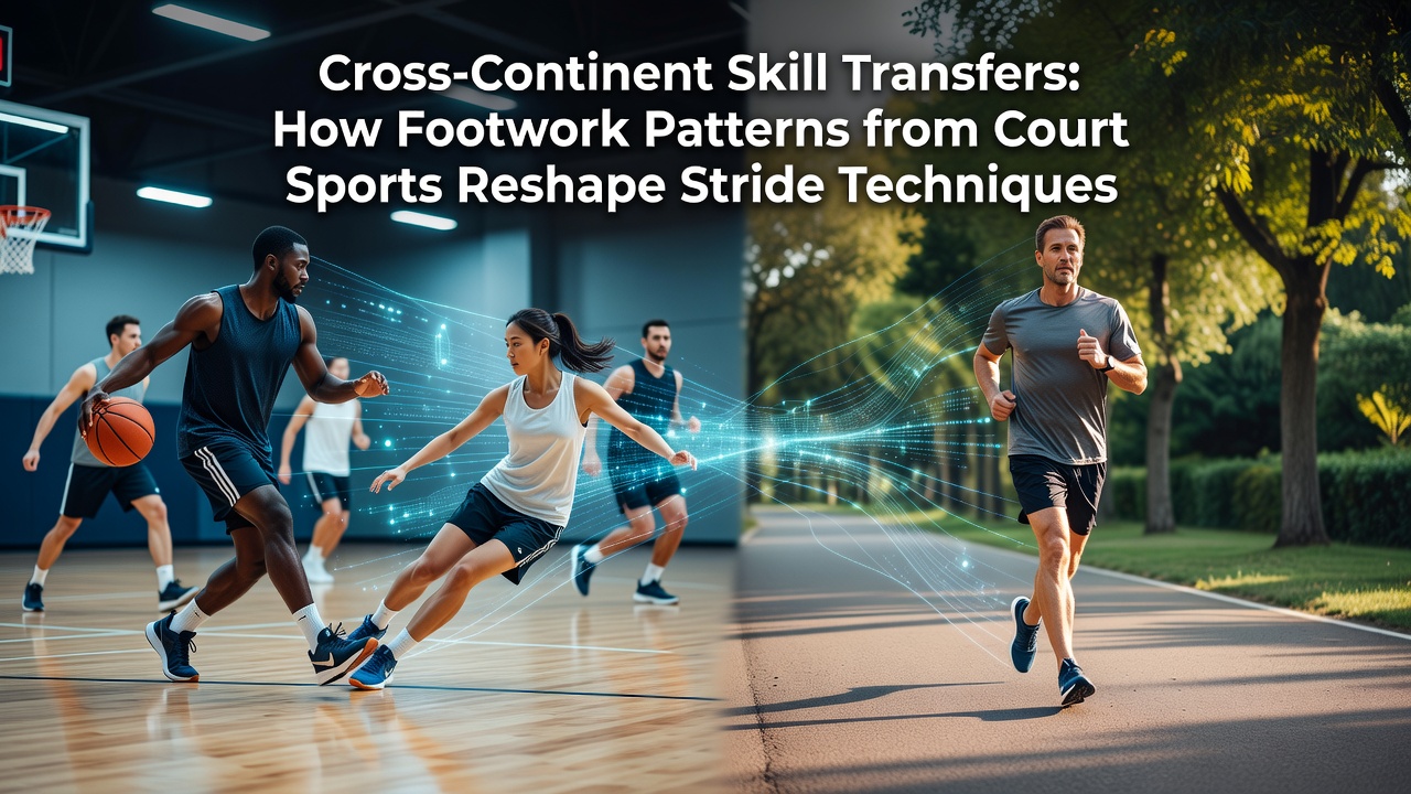 Stride technique adjustments in field events and circuit racing influenced by court sport footwork