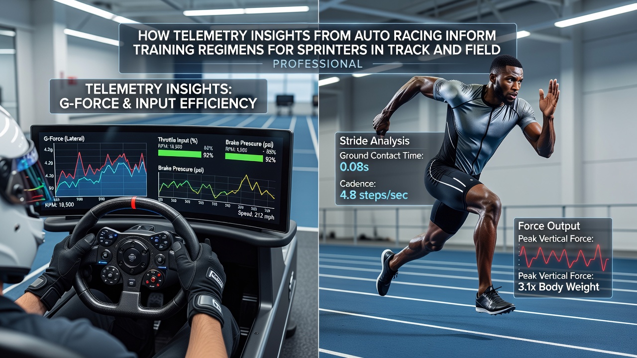 Sprinter wearing lightweight telemetry vest while performing acceleration drills on an outdoor track