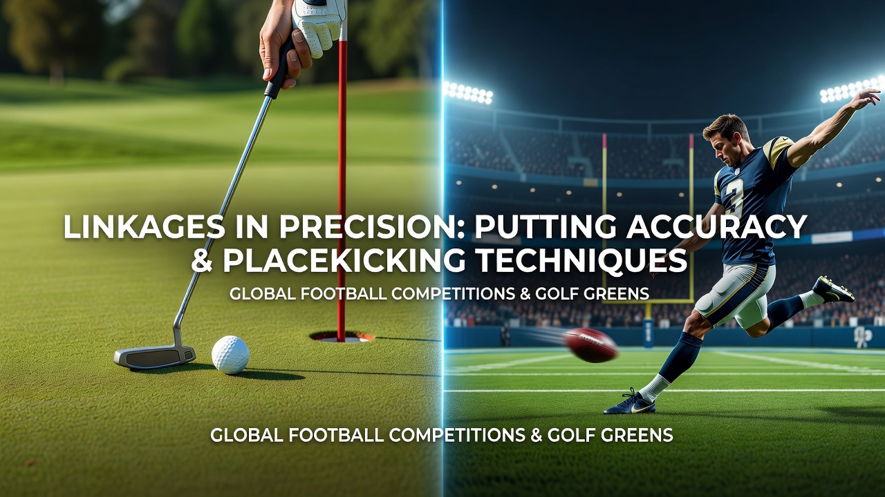 Biomechanical analysis showing similarities in stance and follow-through between golf putting and football placekicking