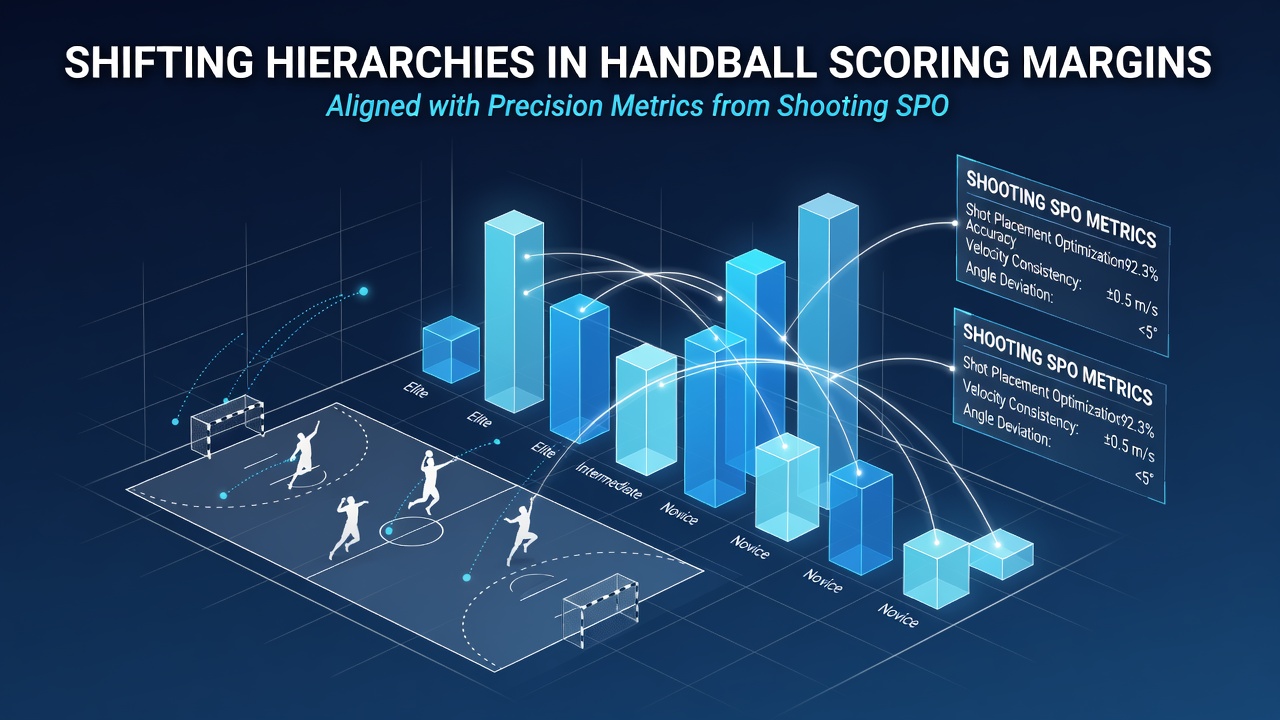 Close-up of handball goalie and shooter with precision tracking overlays during international competition