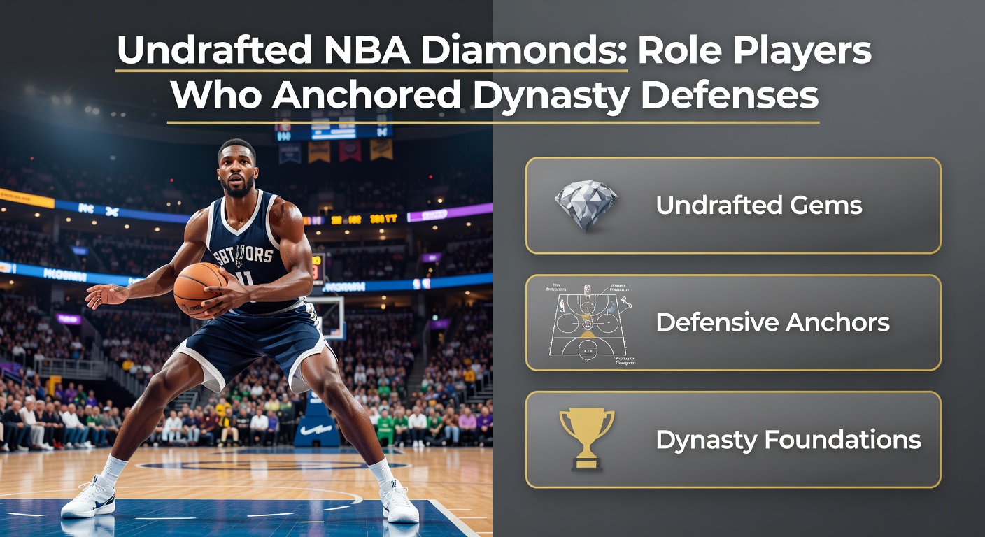 Bruce Bowen in Spurs black jersey, intensely defending a slashing opponent during a playoff game